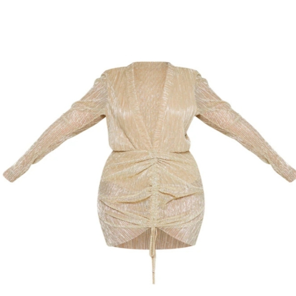 PrettyLittleThing Gold Dress - Picture 4 of 6